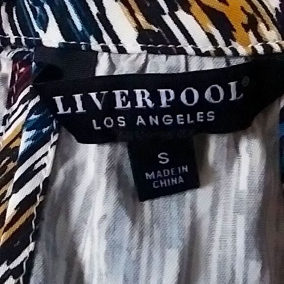 Liverpool Los Angeles Womens Halter Top Sleeveless Ikat Arrows Stripes s… - Picture 11 of 15